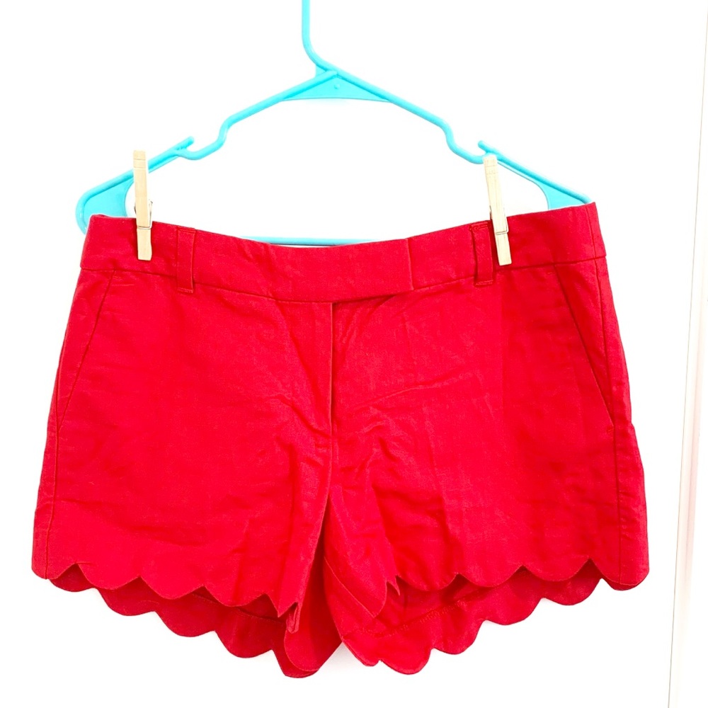Bright Red Scalloped JCREW shorts!